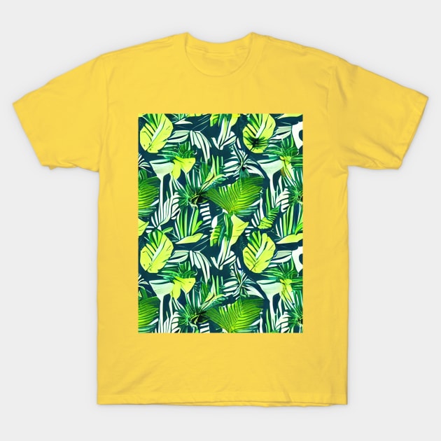 Tropical plants nature background T-Shirt by Alekxemko